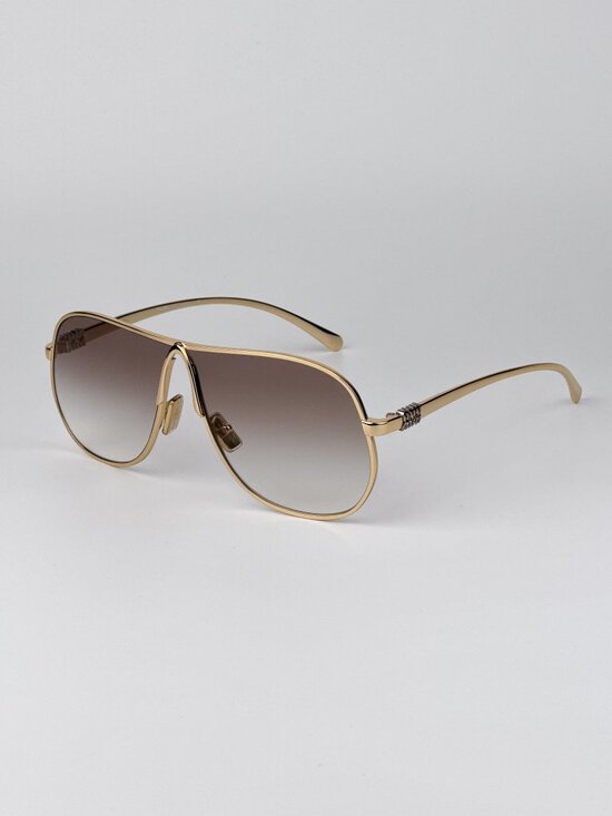 Miu Miu MUA56S 5AK90L Sunglasses – Shiny Gold Pilot Metal Frame Brown Gradient main image 5